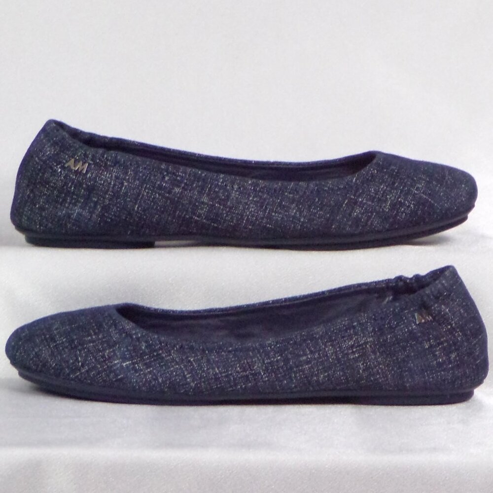 ANTONIO MELANI 5.5M blue/silver-metallic ballet flats leather uppers & linings